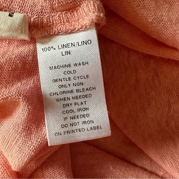 Loft Peach Linen Short Sleeve Top Size Small - Picture 4 of 5